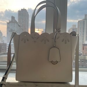 Kate Spade white leather handbag, used but good condition.